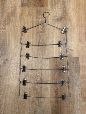 Vintage Metal Multi-Tier Skirt/Pants Hanger 6-Tier Silver Organizer 26" x 14"